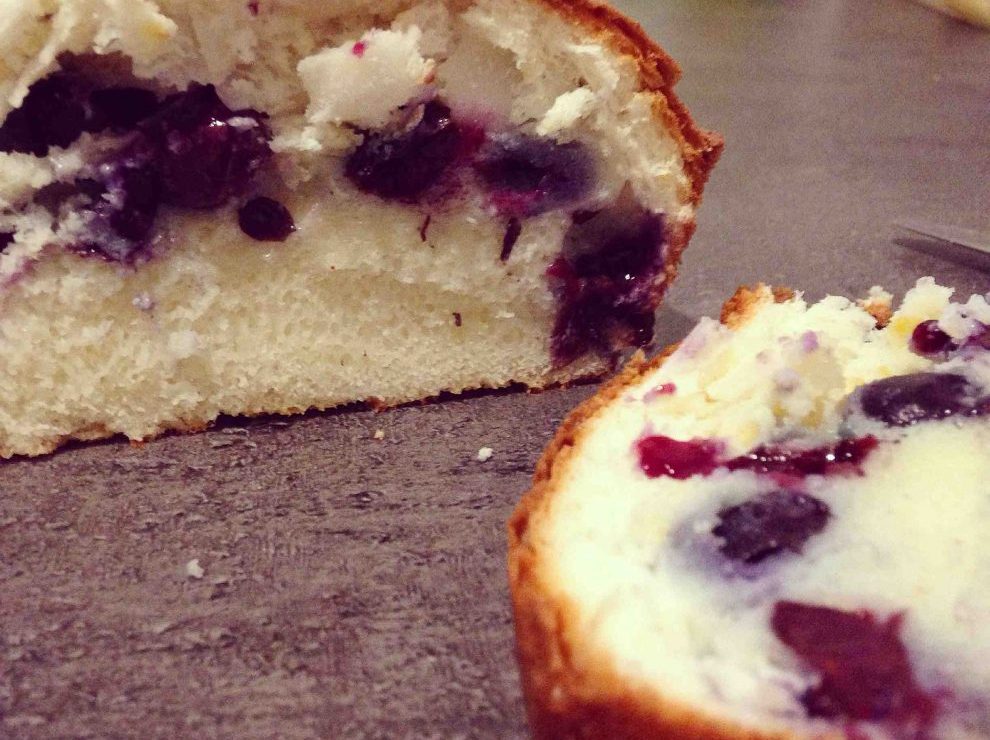Protein-Kokoskuchen mit Heidelbeeren (ohne Milch, ohne Zucker, ohne Gluten)